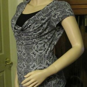 Susan Lawrence Black & White Top size small